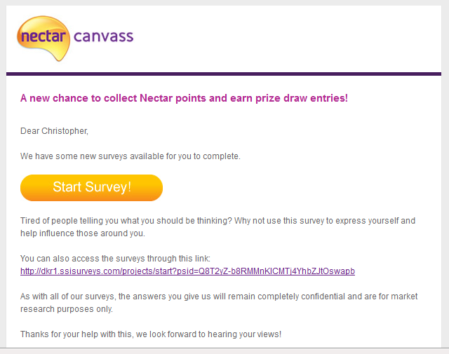 Nectar Canvass Email