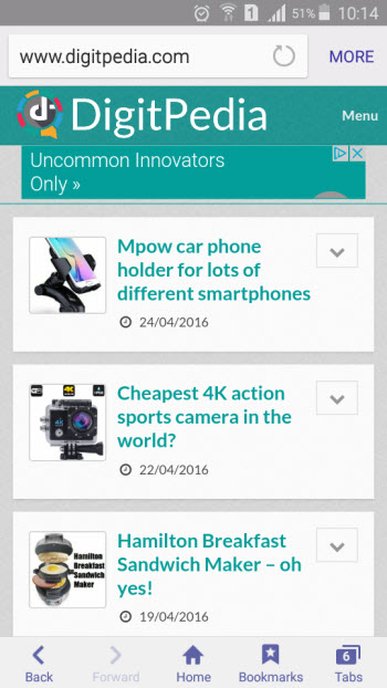 WPTouch demo site