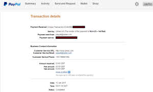Paypal payment proof