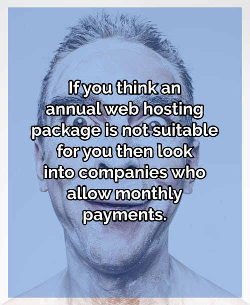 Pay monthly for your server space