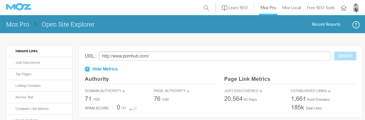 Domain metrics